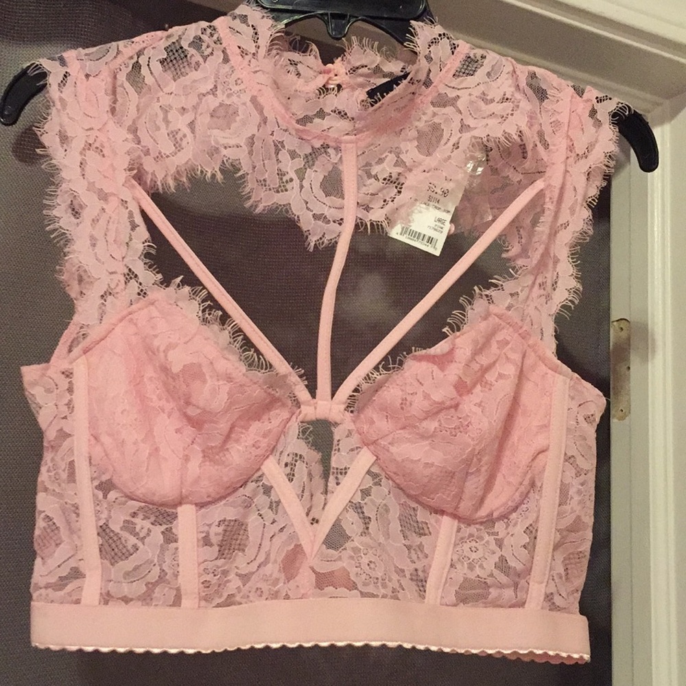 Light pink lace bralette